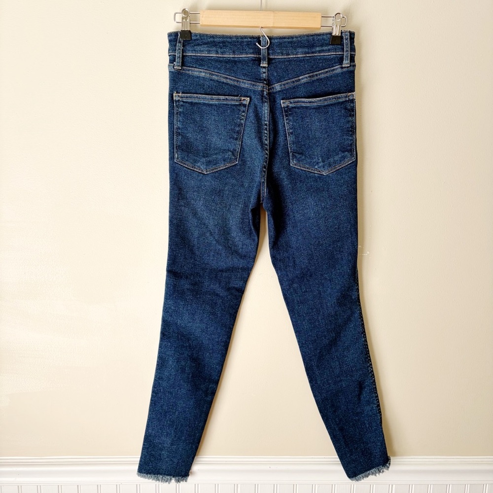 Free People | High Rise Jeggings Jeans Raw Frayed Hem Deep Indigo Size 28 NWT - Picture 6 of 8